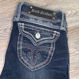 Rock Revival Elizabeth Wide Leg Jeans Sz 28